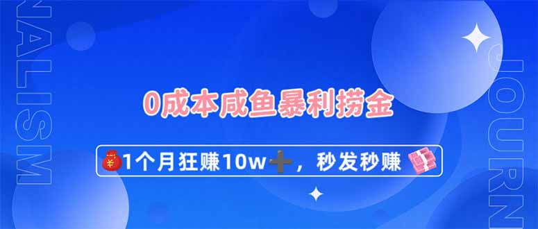 （14257期）0成本闲鱼暴利捞金，1个月狂赚10W+，秒发秒赚新玩法-网创库
