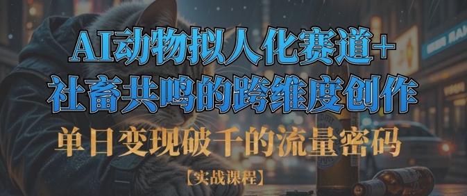 单日变现破千的流量密码,AI动物拟人化赛道+社畜共鸣的跨维度创作-网创库