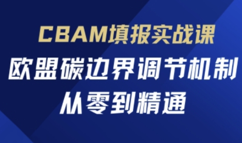 CBAM填报实战课，欧盟碳边界调节机制，从零到精通-网创库