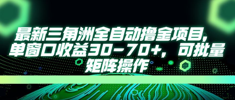 （14191期）最新三角洲全自动撸金项目，单窗口收益30-70+，可批量矩阵操作-网创库