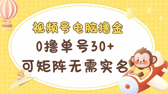 (14220期)视频号电脑撸金 0撸单号30+ 可矩阵 无需实名多号多得-网创库