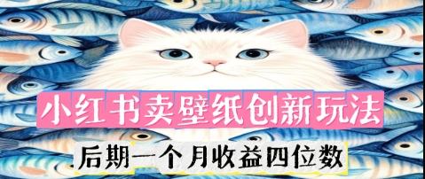 小红书卖壁纸创新玩法，后期一个月收益四位数-网创库