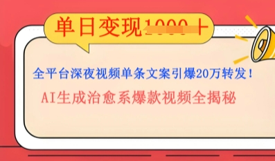全平台深夜文案新风口:DeepSeek生成百万播放量金句,治愈系内容涨粉速度快4倍-网创库