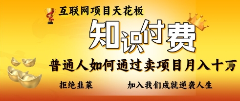 互联网项目天花板,知付付费项目,普通人如何通过卖项目月入十个,拒绝韭菜【揭秘】-网创库