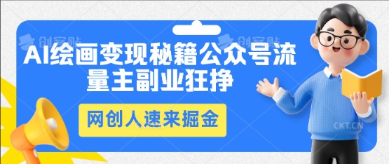 AI绘画变现秘籍:公众号流量主副业狂挣,网创人速来掘金-网创库