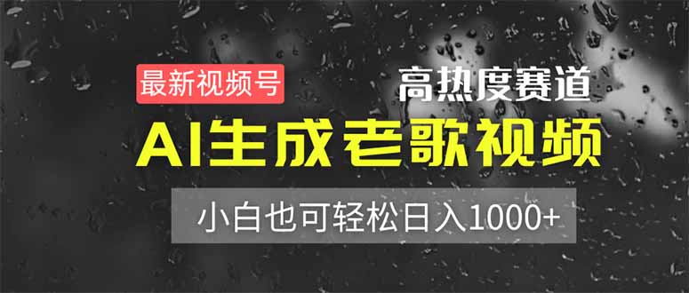 (14303期)最新视频号高热度赛道!AI生成老歌视频,小白也可轻松日入1000+-网创库