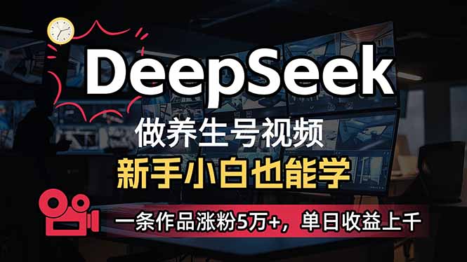 (14199期)小白用DeepSeek做养生号,一条作品涨粉5万+,单日收益上千-网创库