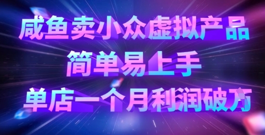 咸鱼卖小众虚拟产品,简单易上手,单店一个月利润破W-网创库
