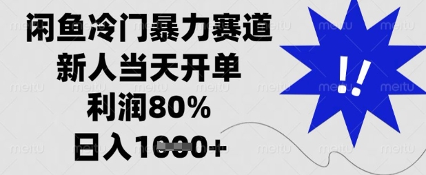 闲鱼冷门暴力赛道,新人当天开单,利润80%,日入数张【揭秘】-网创库