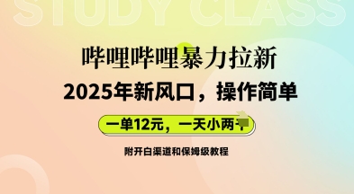 哔哩哔哩暴力拉新:2025年新风口,一单12元,一天数张(附开白渠道和保姆级教程)-网创库